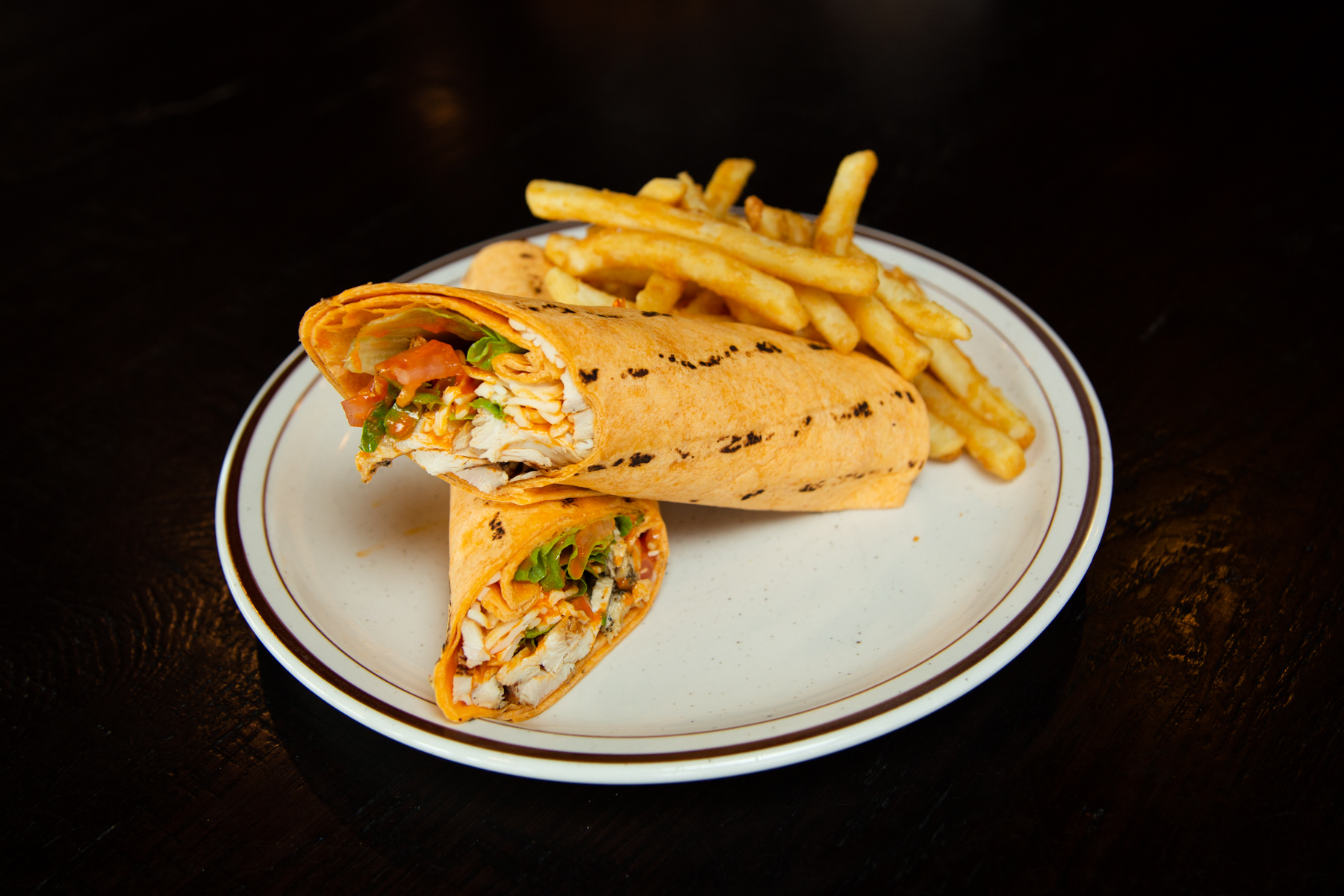 Order Spicy Buffalo Chicken Wrap food online from Iron Grill Bbq store, Columbus on bringmethat.com