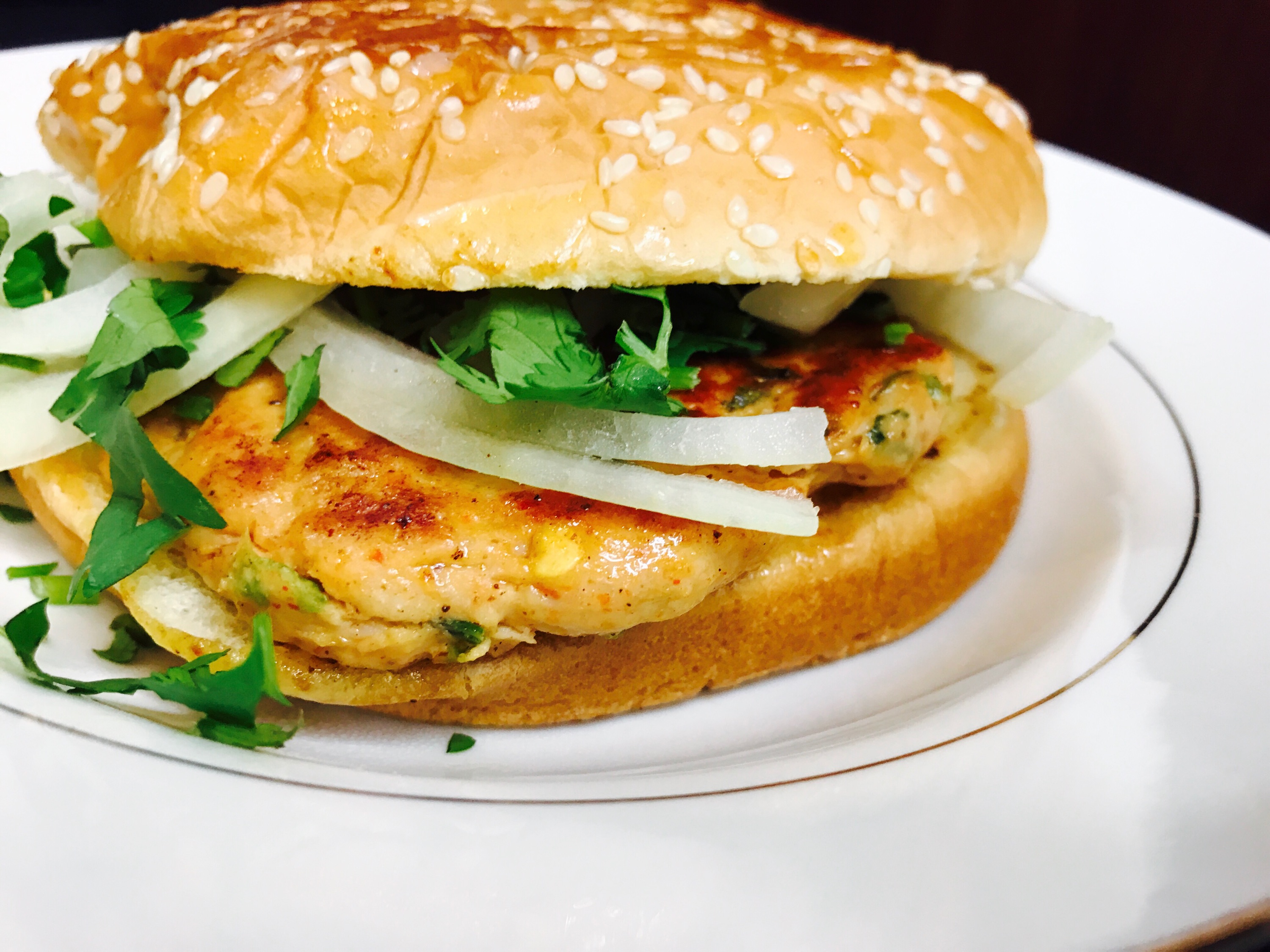 Order Chicken Bun Kabab Sandwich food online from Tandoor Restaurant store, Marietta on bringmethat.com