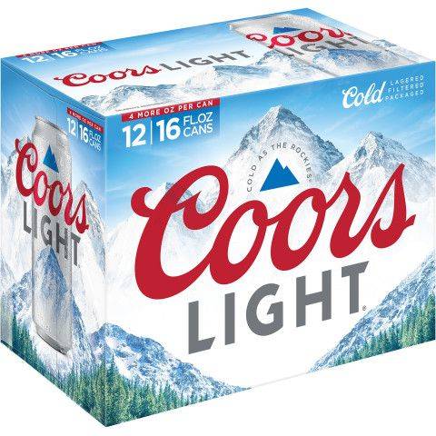 Order Coors Light 12 Pack 16oz Can food online from Brews And Bites store, Irving on bringmethat.com