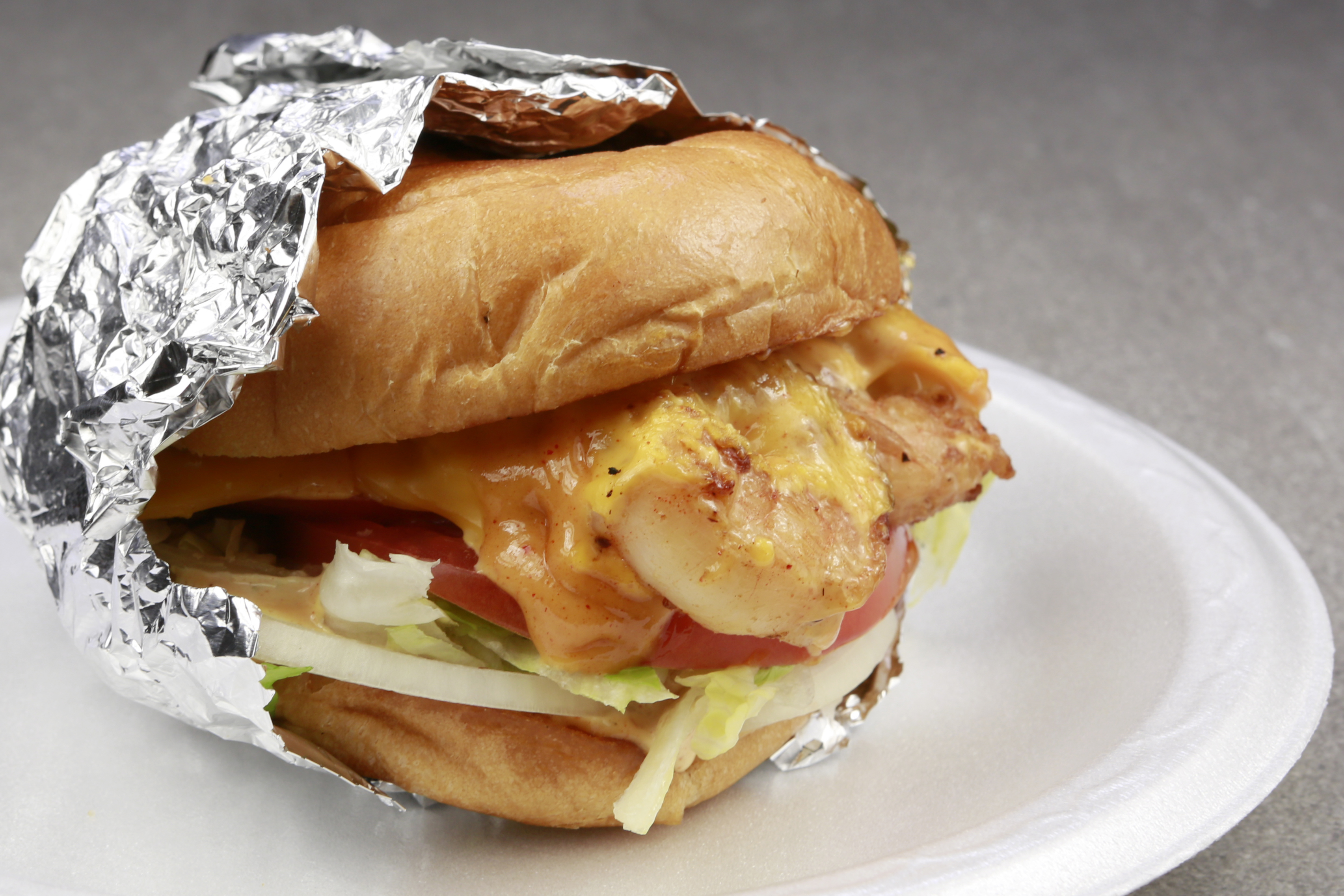 Order Grilled Shrimp Cheeseburger only food online from I Love Wings store, Norcross on bringmethat.com
