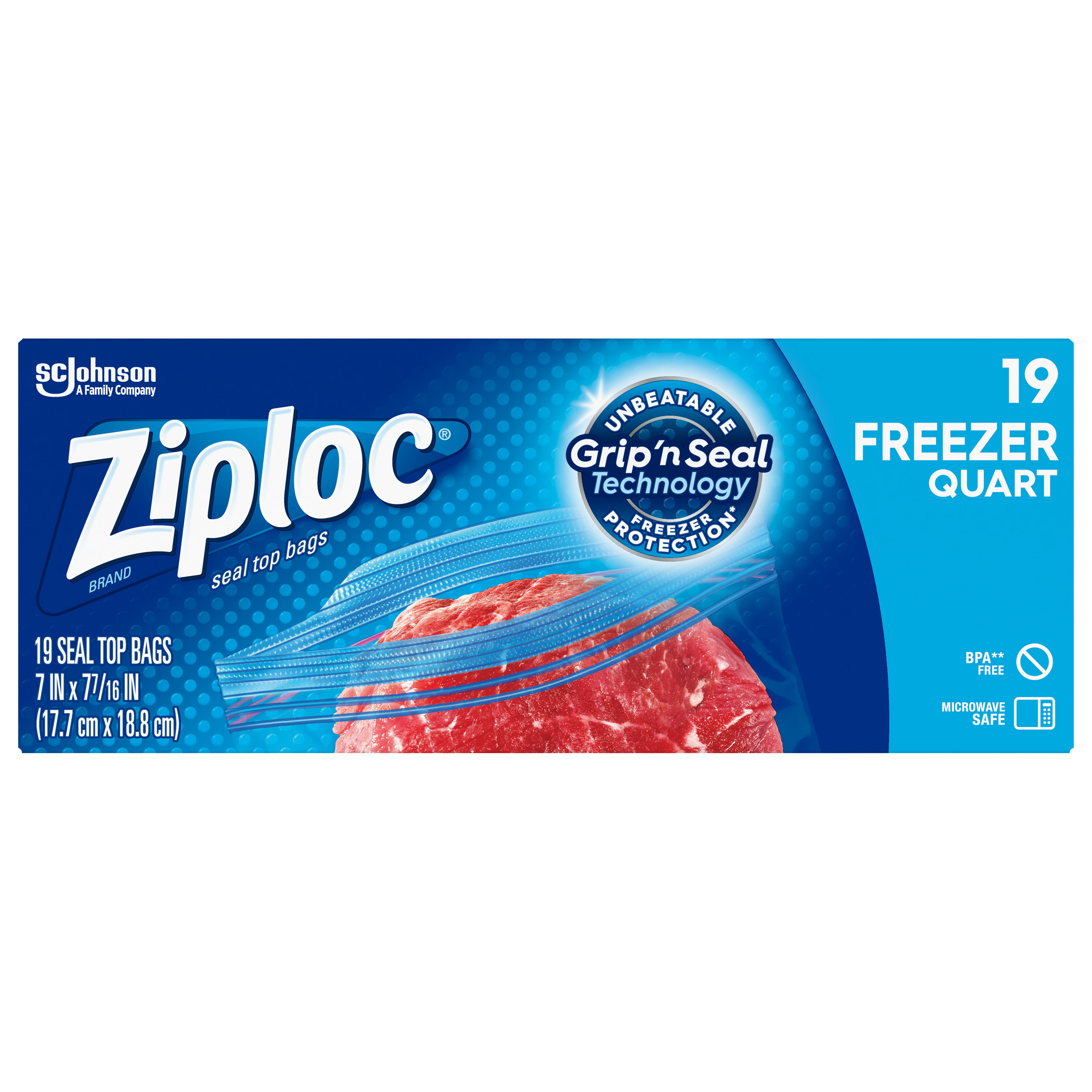 Order Ziploc Freezer Bags, Quart - 19 ct food online from Rite Aid store, Cathedral City on bringmethat.com