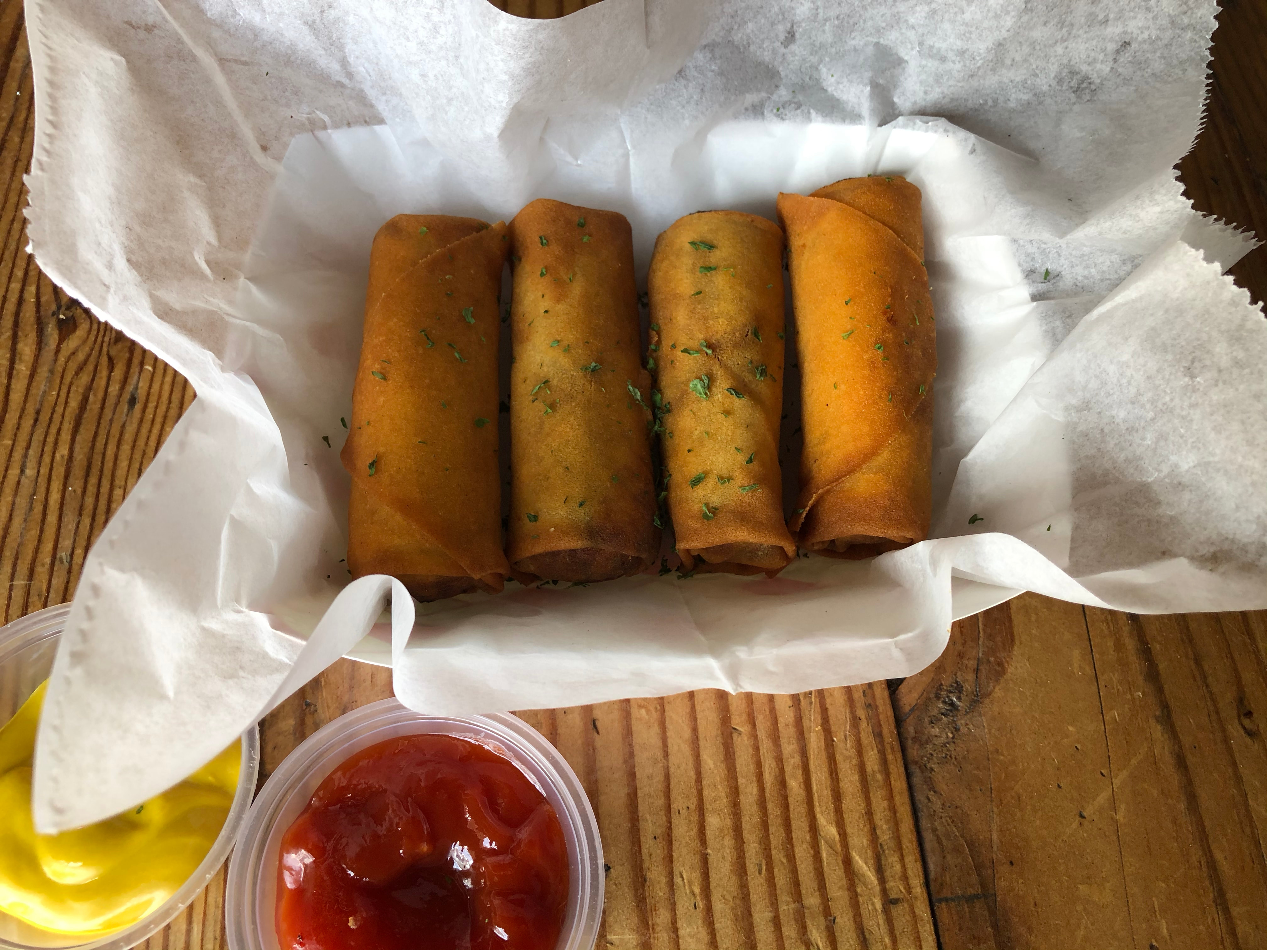 Order Vegetable Egg Rolls 4pc food online from Wings & Bowls store, Claremont on bringmethat.com