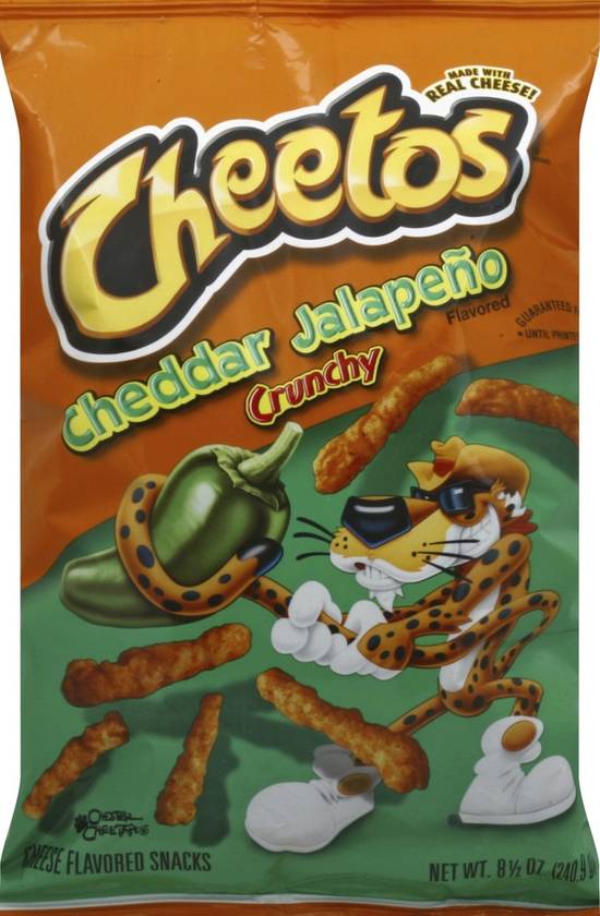 Order Cheetos · Cheddar Jalapeno Flavored Crunchy Cheese Snacks (8.5 oz) food online from Mesa Liquor store, Mesa on bringmethat.com