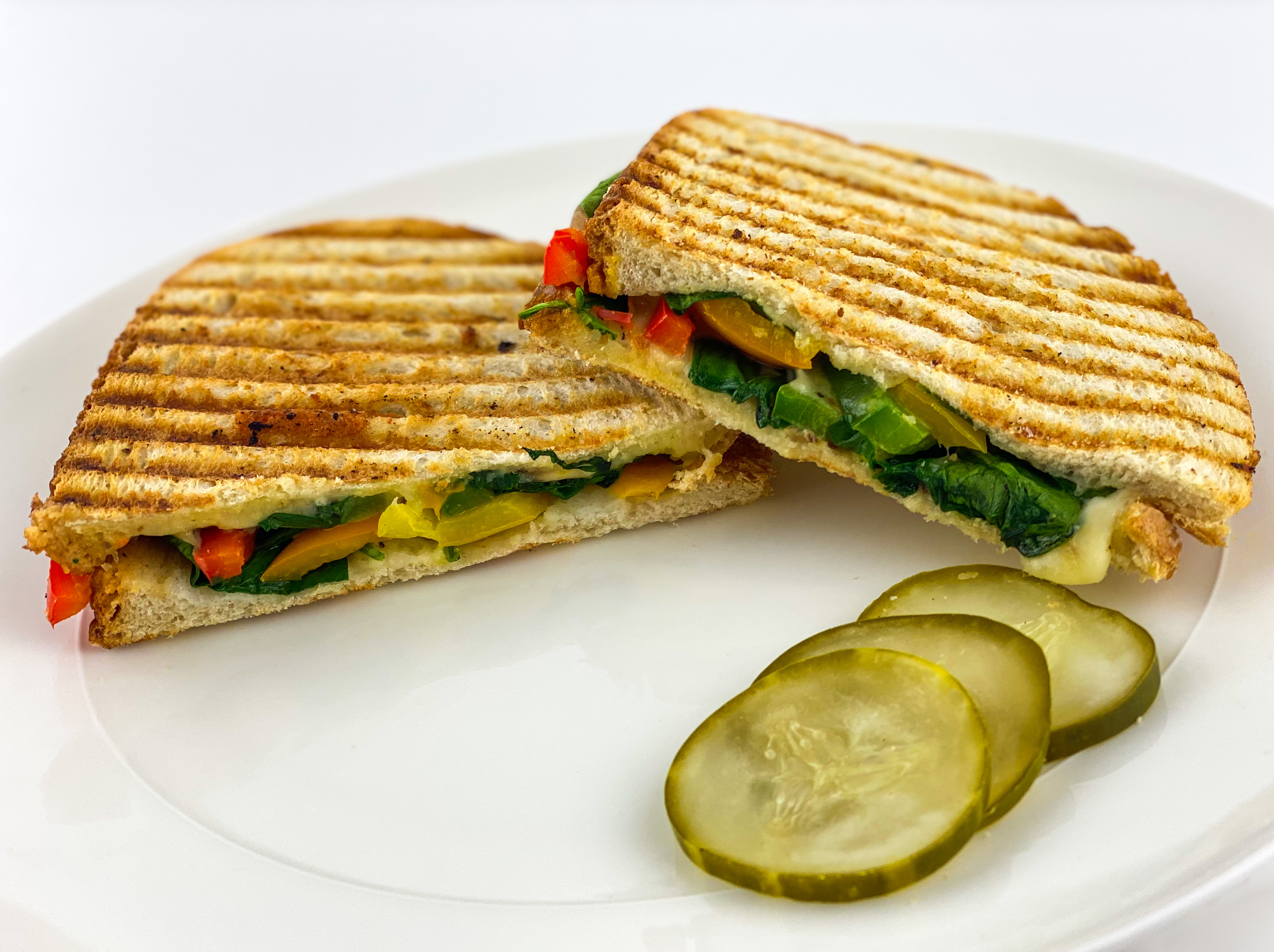 Order Veggie Panini  Sandwich food online from Nadler Bakery & Deli store, San Antonio on bringmethat.com
