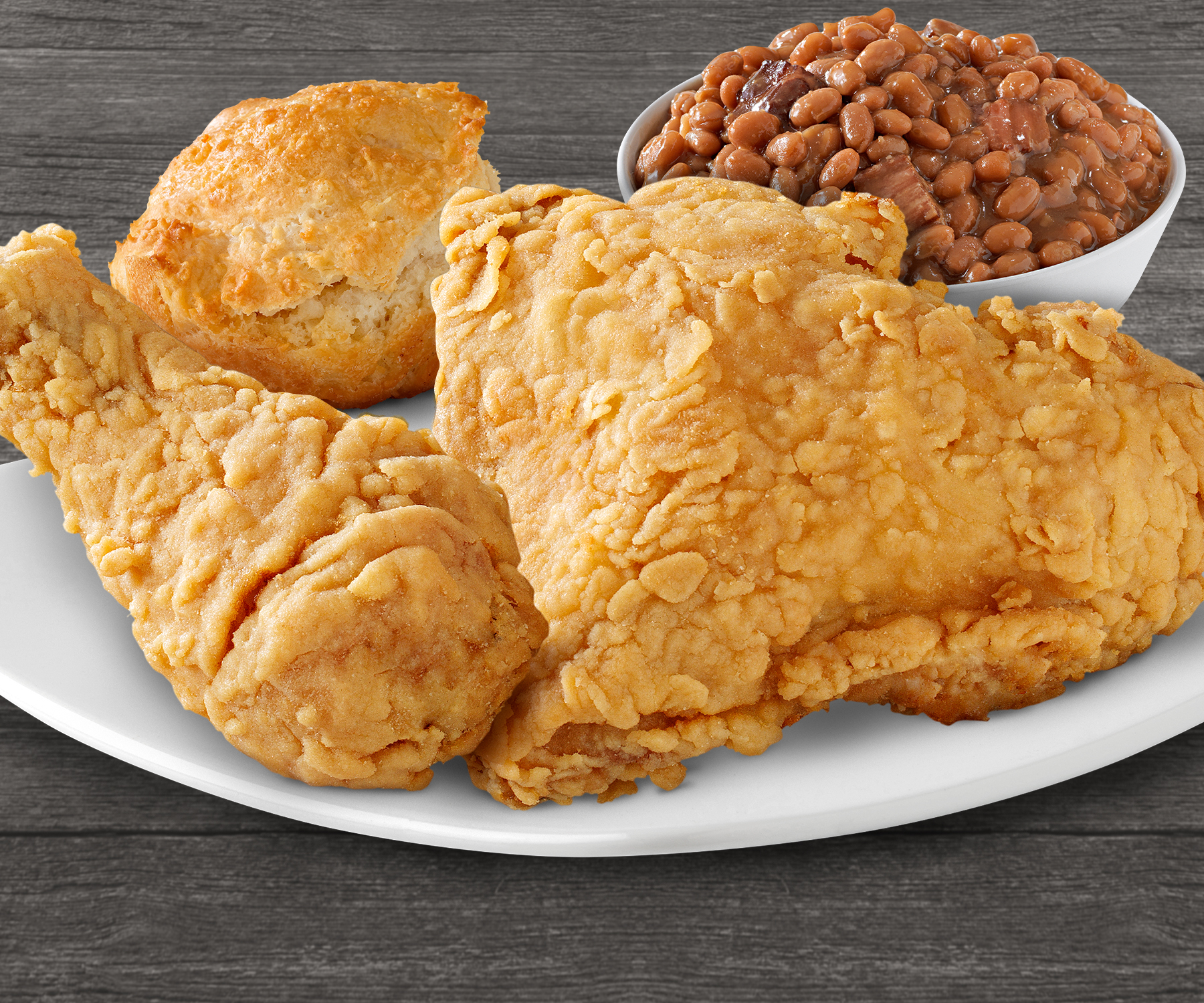 Order 2 Pieces Leg and Thigh with 1 Side food online from Brown Chicken store, Naperville on bringmethat.com