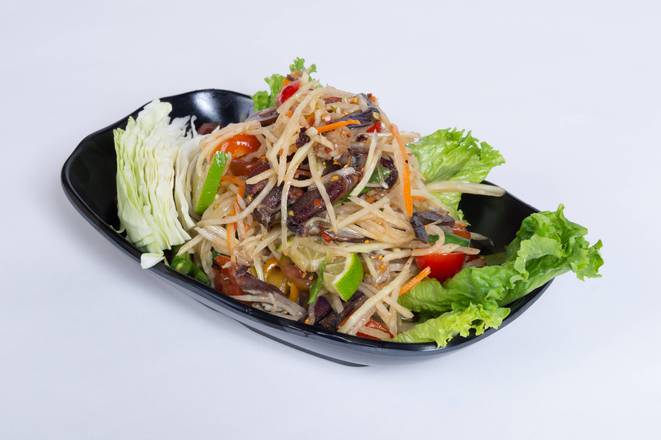 Order SS7. Papaya Salad with Salted Crab food online from Thai Street Eats store, Oklahoma City on bringmethat.com