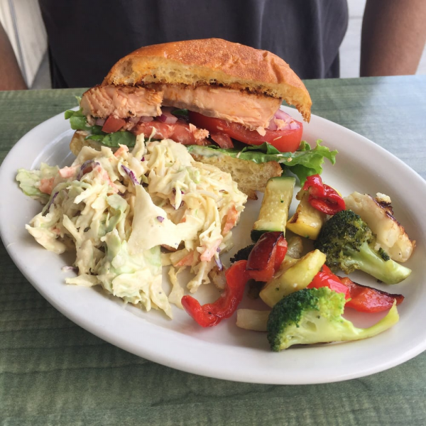 Order Charbroiled Salmon Sandwich food online from Fish House store, Orange on bringmethat.com