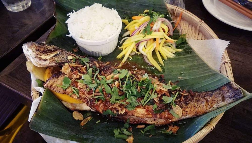 Order Crispy Fried Whole Fish with Tamarind Sauce food online from District 6 store, Louisville on bringmethat.com