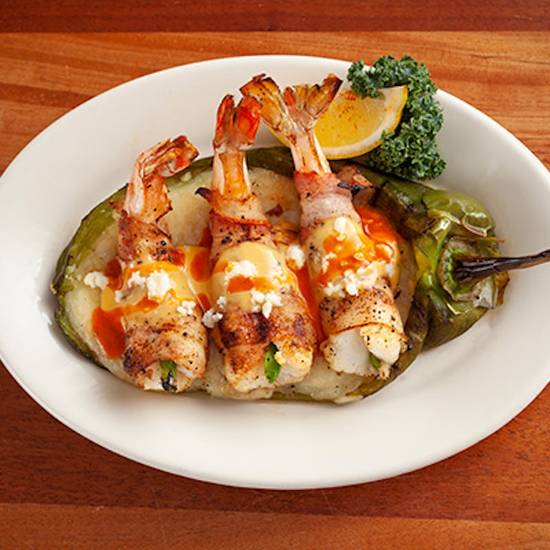 Order Bacon-Wrapped Stuffed Shrimp food online from Abuelo's store, Myrtle Beach on bringmethat.com
