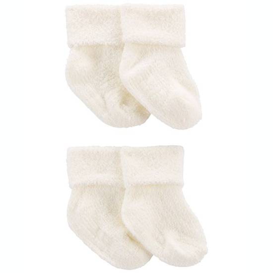 Order carter's® Size 3-12M 4-Pack Foldover Chenille Booties in White food online from Bed Bath & Beyond store, Lancaster on bringmethat.com