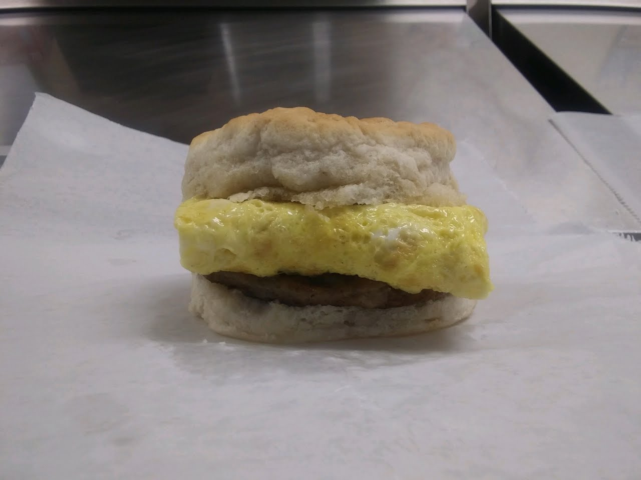 Order Sausage and Egg Biscuit food online from The Sheik store, Starke on bringmethat.com