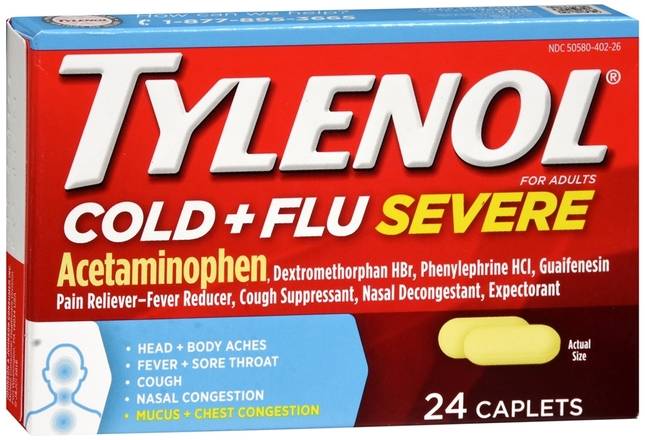 Order TYLENOL Cold + Flu Severe Caplets food online from Scripx Pharmacy store, Plano on bringmethat.com