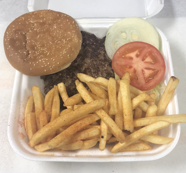 Order Hamburger and Fries food online from Papis Tacos y Gorditas store, Paso Robles on bringmethat.com