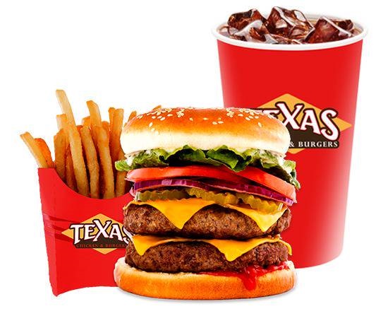 Order Double Cheeseburger Combo food online from Texas Chicken & Burgers store, Bronx on bringmethat.com