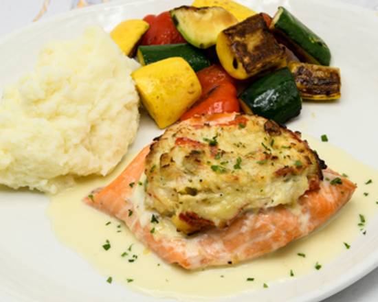 Order Crab and Shrimp Stuffed Salmon food online from McCormick & Schmick's store, Indianapolis on bringmethat.com