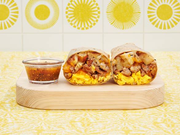 Order Sausage Breakfast Burrito food online from Sunny & Fine's Breakfast Burritos store, Lynwood on bringmethat.com