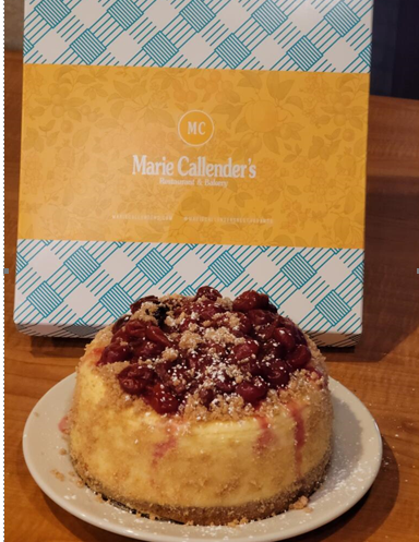 Order 6" Cherry Streusel Cheesecake food online from Marie Callender store, Modesto on bringmethat.com