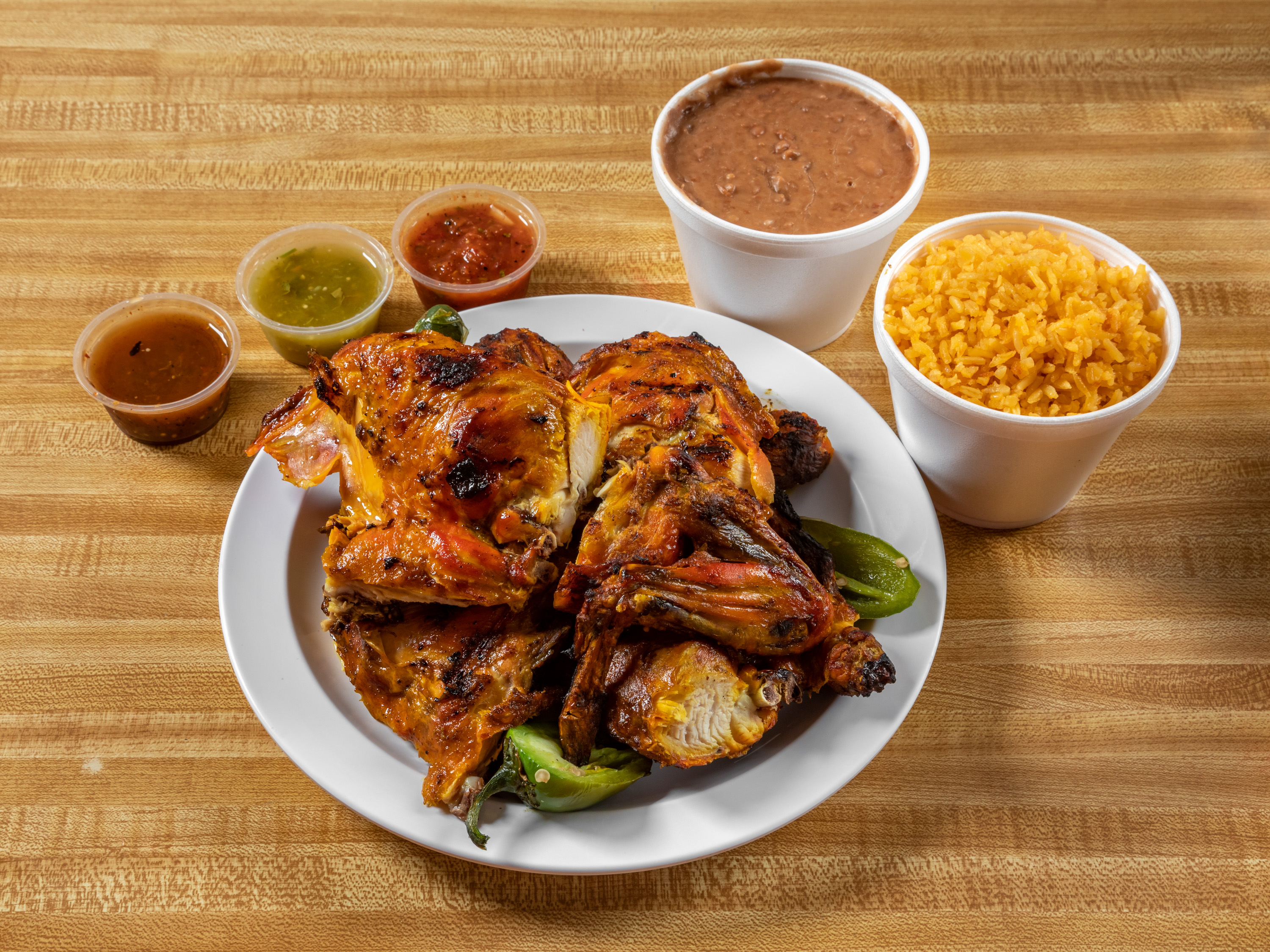 Order 1 Chicken Combo food online from Don Jacinto Pollo Grill store, Santa Ana on bringmethat.com
