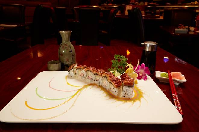 Order Dragon Roll food online from Kyoto Japanese Steakhouse store, Royal Oak on bringmethat.com