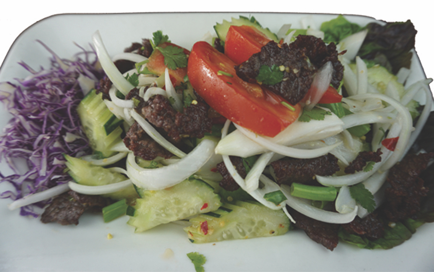 Order Spicy Beef Salad food online from Double Delicious Thai Cuisine store, Fountain Valley on bringmethat.com