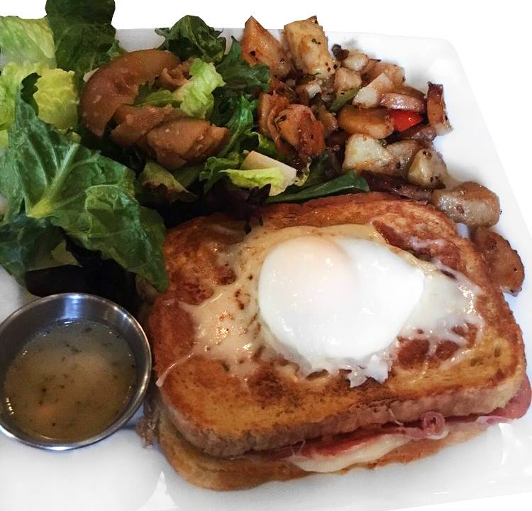 Order Croque Madame food online from Crepes & Grapes Cafe store, Whittier on bringmethat.com