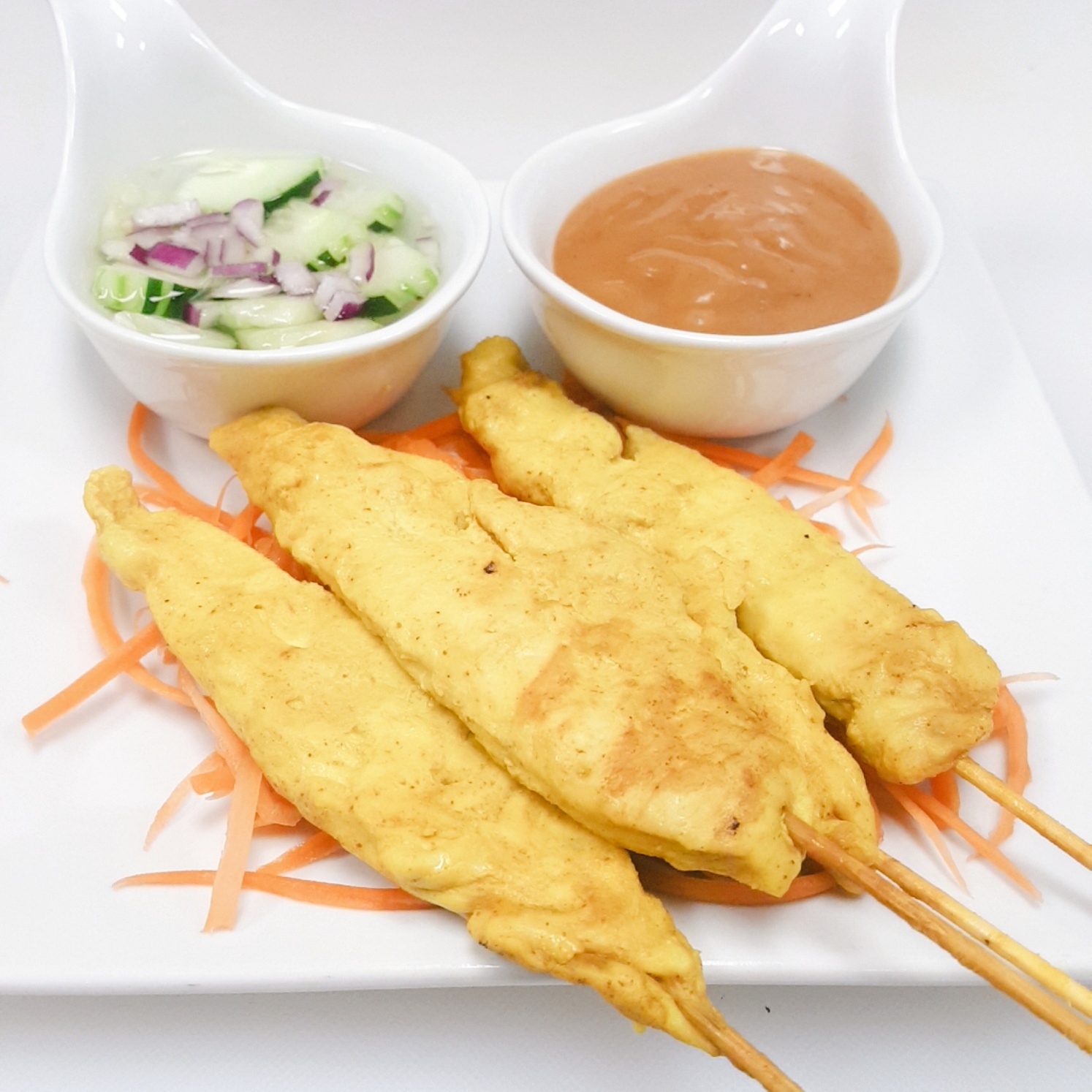 Order A7. Chicken Satay food online from Thai House Bistro store, Fenton on bringmethat.com