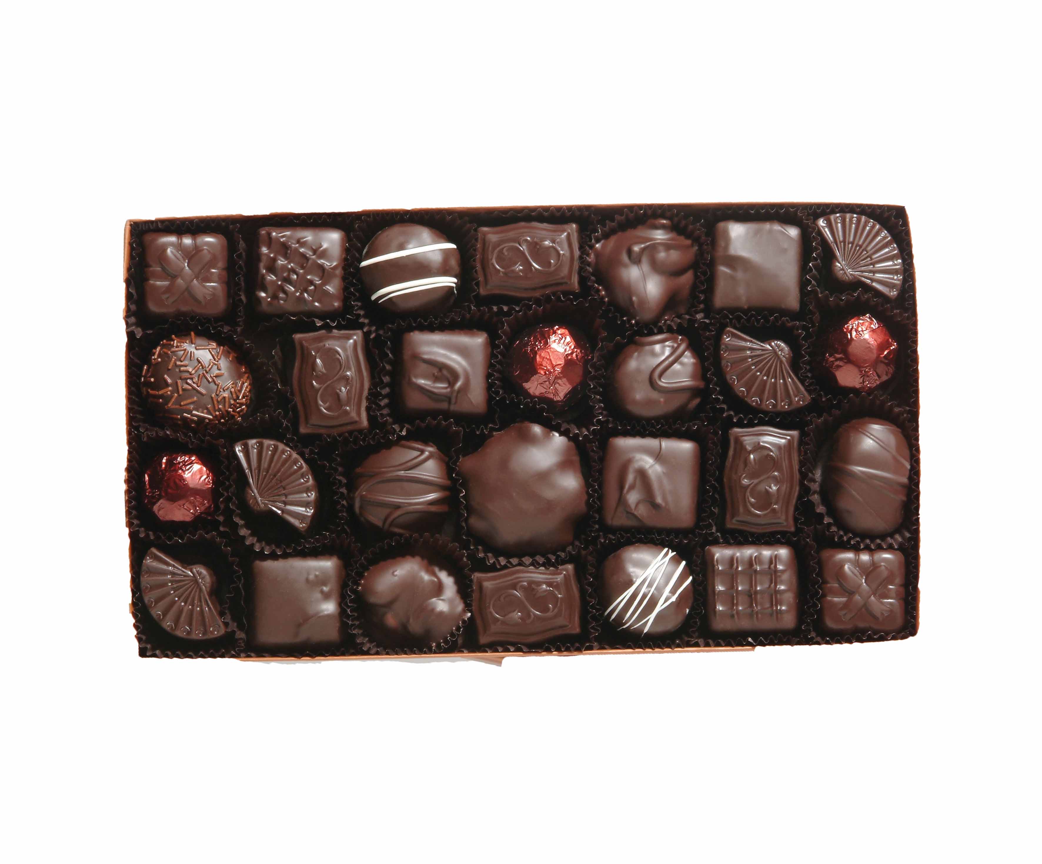 Order 14.5 Oz Dark Chocolate Assorted Gift Box food online from Rocky Mountain Chocolate Factory store, Tempe on bringmethat.com