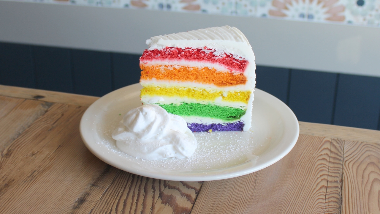 Order Rainbow Cake food online from Spinners store, Albany on bringmethat.com