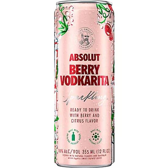 Order Absolut Berry Vodkarita Cocktail 355 ml Can food online from Pit Stop Liquor Mart store, El Monte on bringmethat.com