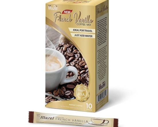 Order Café Mazel French Vanilla Coffee Mix Sticks (10 pk) food online from Temple Beauty Supply store, South Gate on bringmethat.com