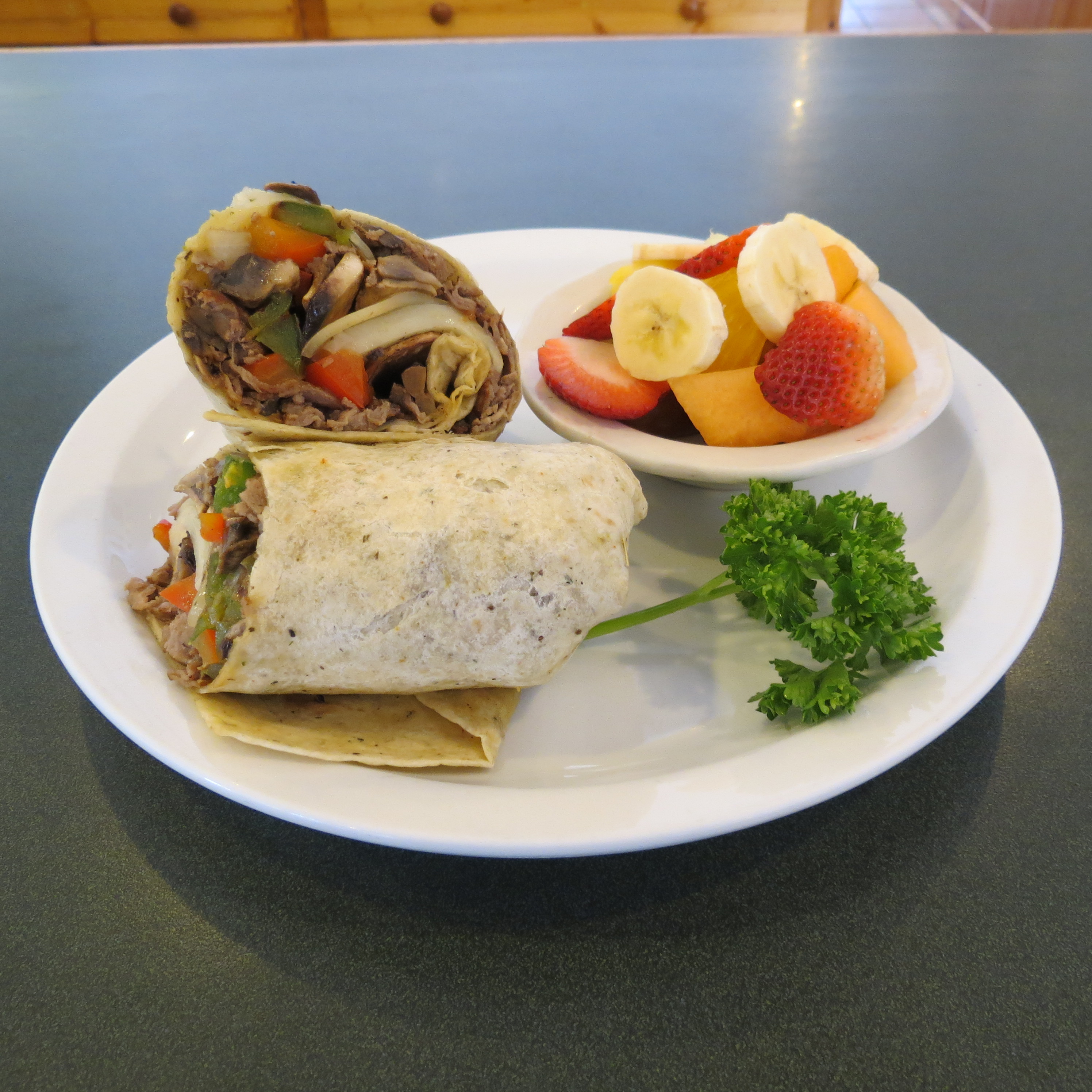 Order Steak Philly Wrap food online from Grand Day Cafe store, Columbus on bringmethat.com