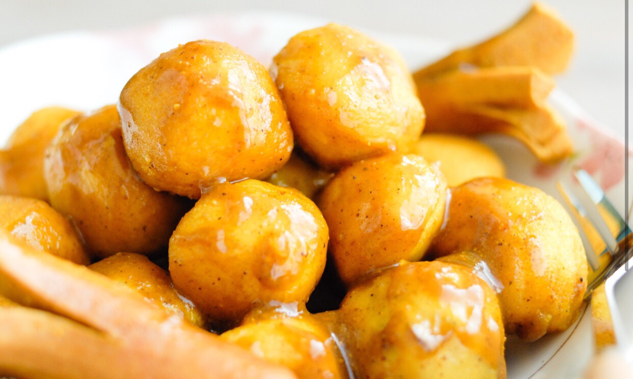 Order Curry fish ball appetizer 6 pcs food online from Bimi Poke store, San Francisco on bringmethat.com