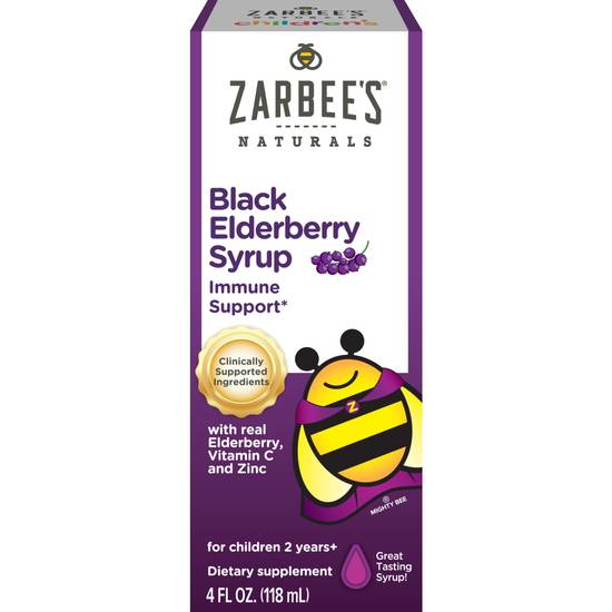 Order Zarbee's Naturals Children's Black Elderberry Syrup for Immune Support (4 oz) food online from Rite Aid store, EAST AURORA on bringmethat.com