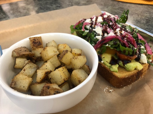 Order Mediterranean Avocado Toast food online from Our Happy Place Cafe store, Corona on bringmethat.com