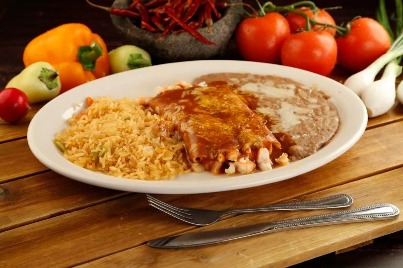 Order 2 Piece Cheese Enchiladas Combo food online from Mexico Lindo store, Rancho Cucamonga on bringmethat.com