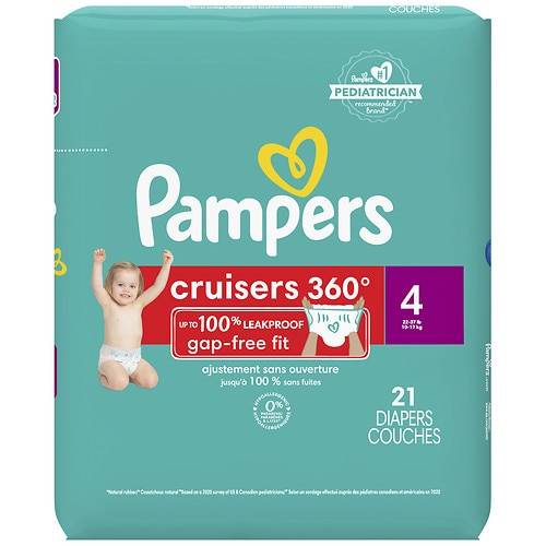 Order Pampers Cruisers 360 Diapers Jumbo Pack Size 4 - 21.0 ea food online from Walgreens store, FAIRBANKS on bringmethat.com
