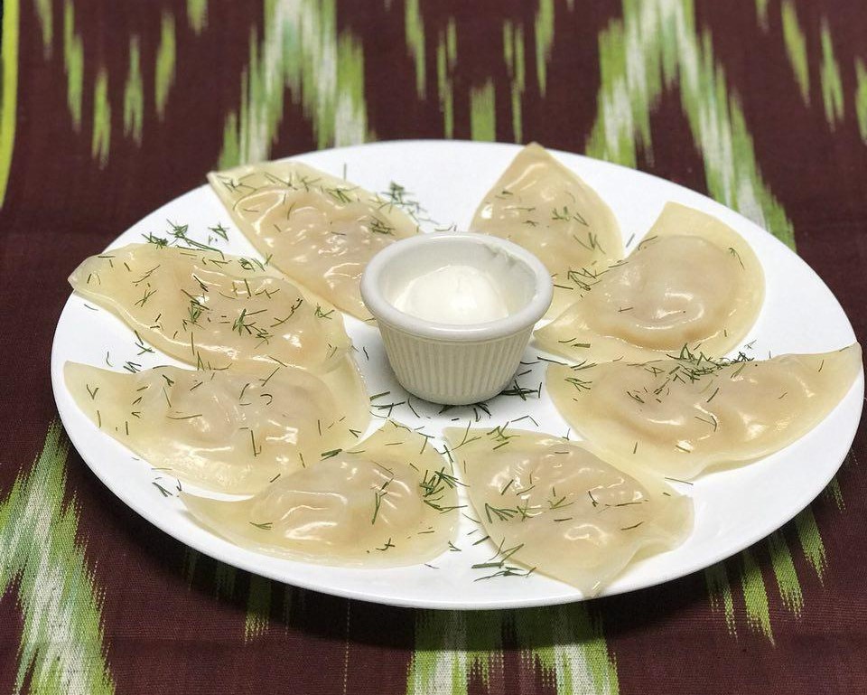 Order 8 Piece Vareniki with Potato and Onions food online from Kavsar store, Pittsburgh on bringmethat.com