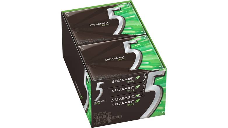 Order 5 Gum Spearmint Rain Sugar Free Chewing Gum 15 Ct food online from Anderson Convenience Markets #140 store, Omaha on bringmethat.com