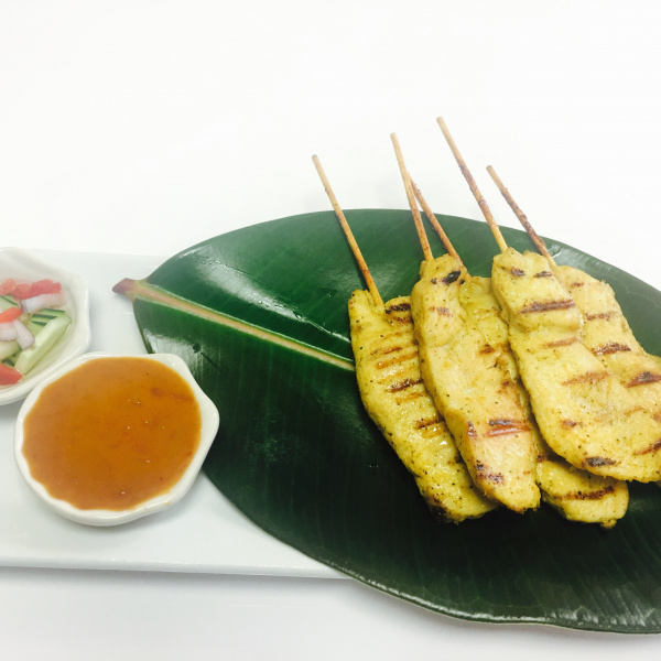 Order Authentic Chicken Satay food online from The Dish Thai Fusion Cuisine store, Studio City on bringmethat.com