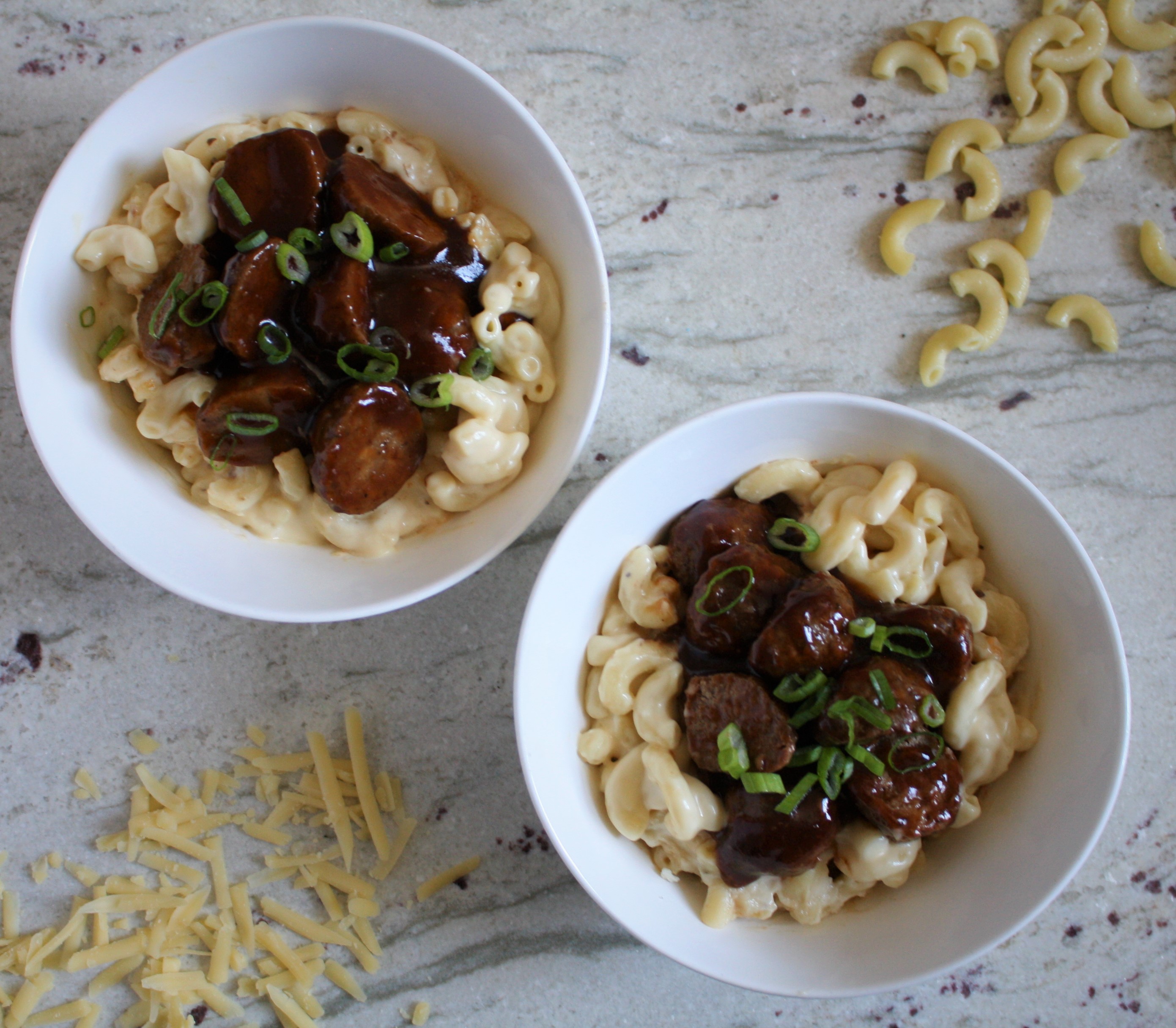 Order BBQ Meatball Macaroni and Cheese food online from Wow Bao store, Omaha on bringmethat.com