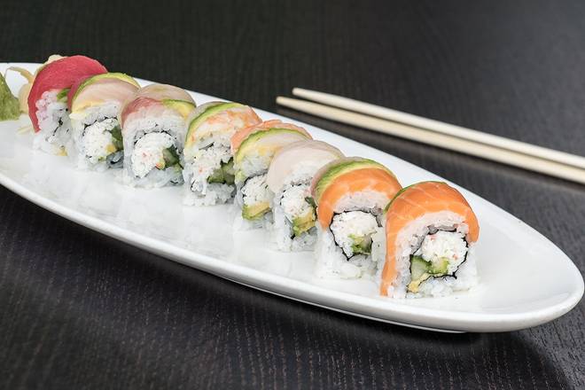 Order RAINBOW ROLL* food online from Ra Sushi Bar store, Cleveland on bringmethat.com