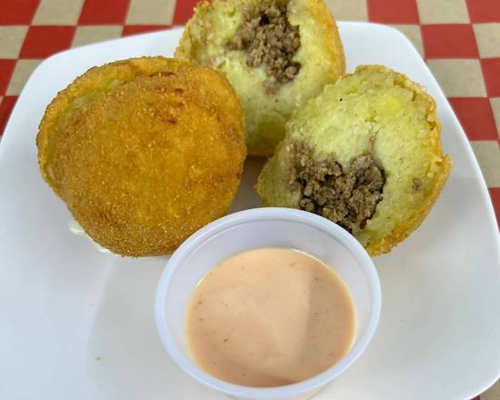 Order Beef Potato Ball(Res) food online from Jj Dominican Snacks store, Marietta on bringmethat.com