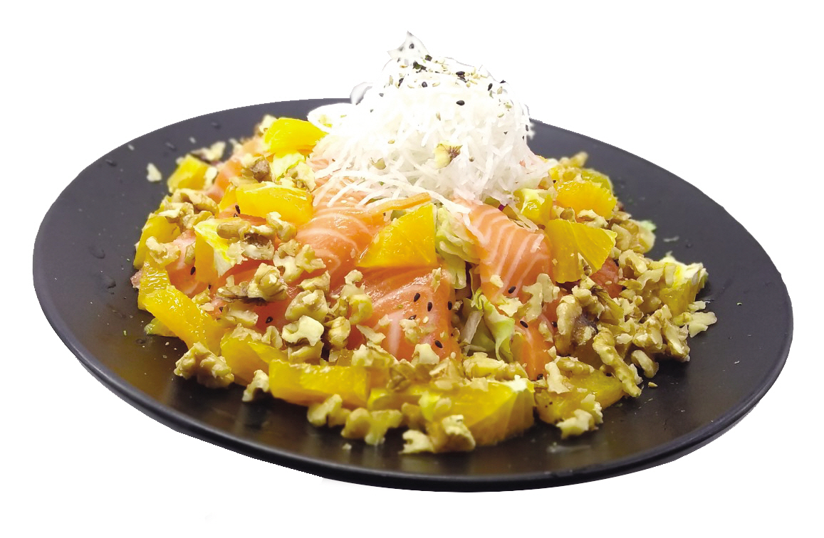 Order Walnut Orange Salmon Salad food online from Isushi store, Chula Vista on bringmethat.com