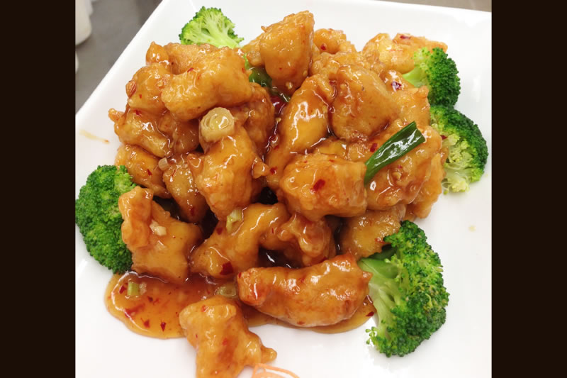Order S4. Orange Chicken food online from Hu Nan Palace Restaurant store, Fruitland on bringmethat.com