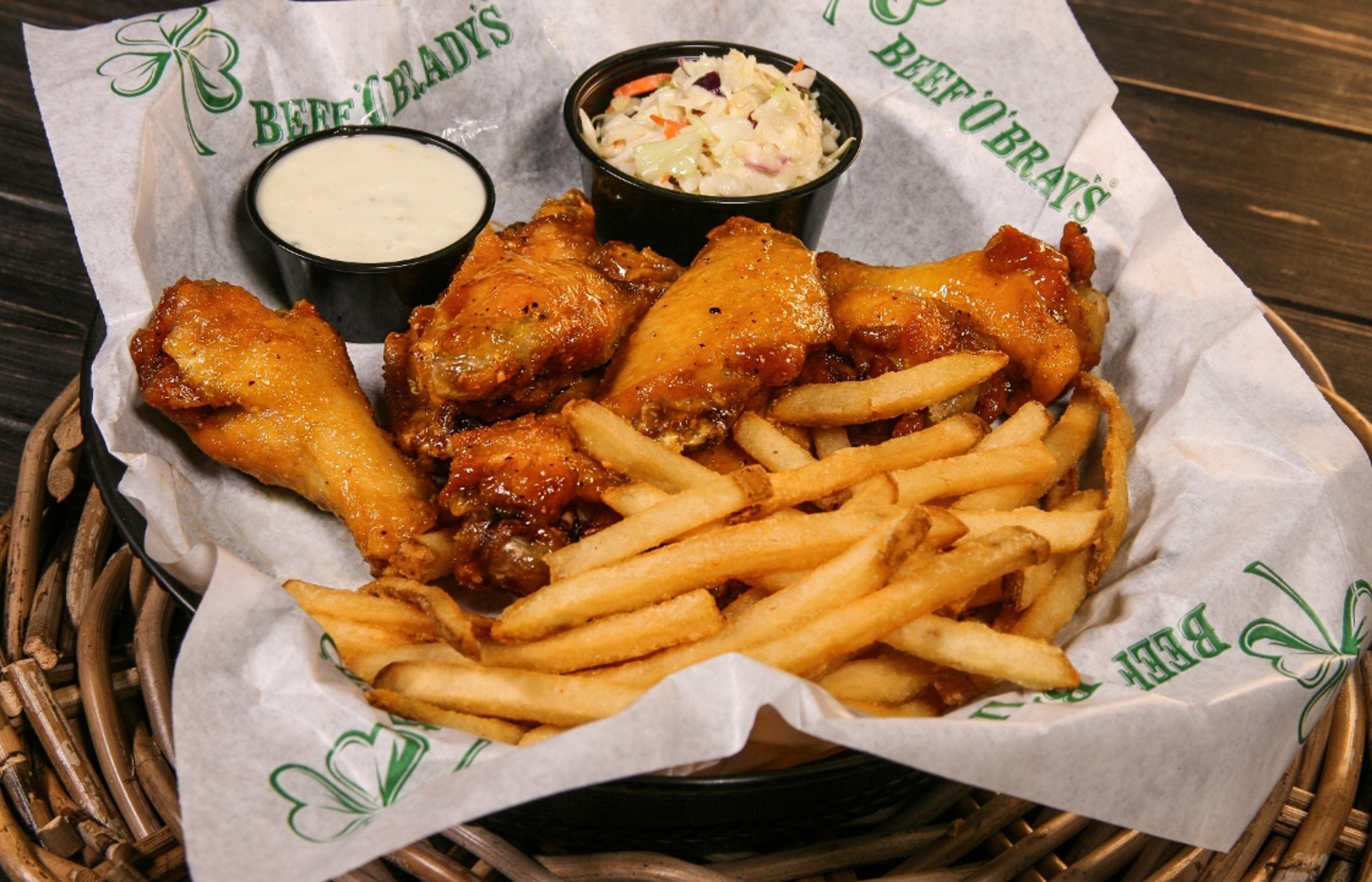 Order Traditional Wing Basket food online from Beef O'Brady's store, The Villages on bringmethat.com