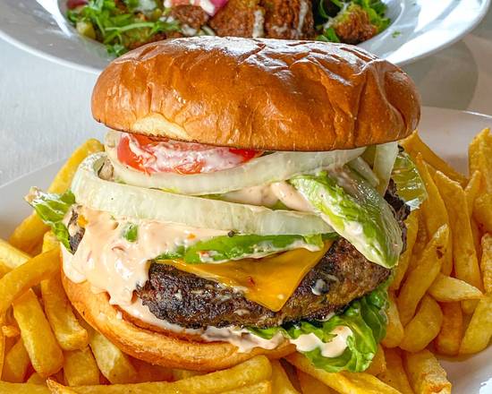 Order Avocado Burger  food online from Layal Cafe store, Houston on bringmethat.com