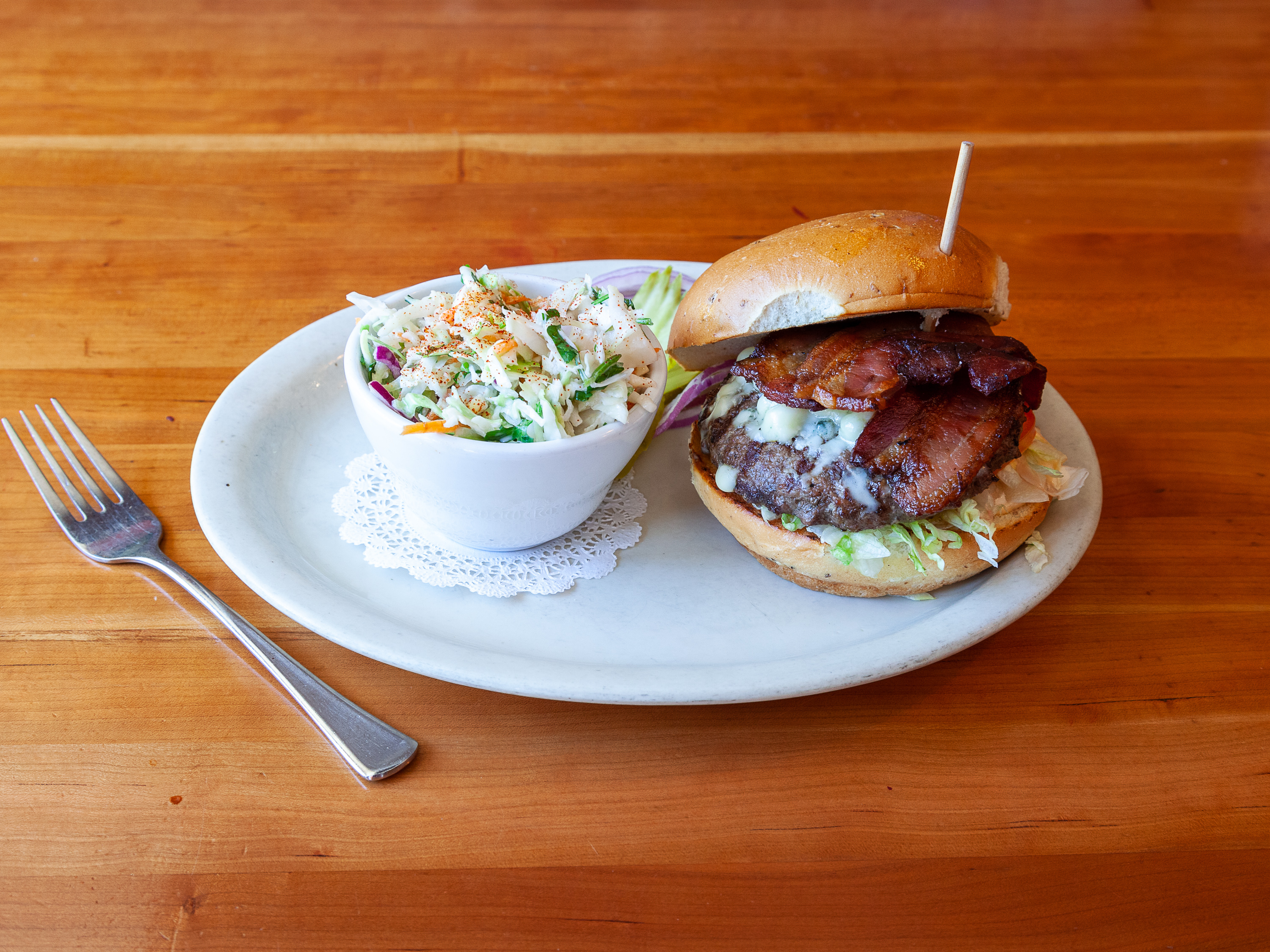 Order Crumbled Blue & Bacon Burger food online from Elliott Bay Brewery & Pub store, Seattle on bringmethat.com