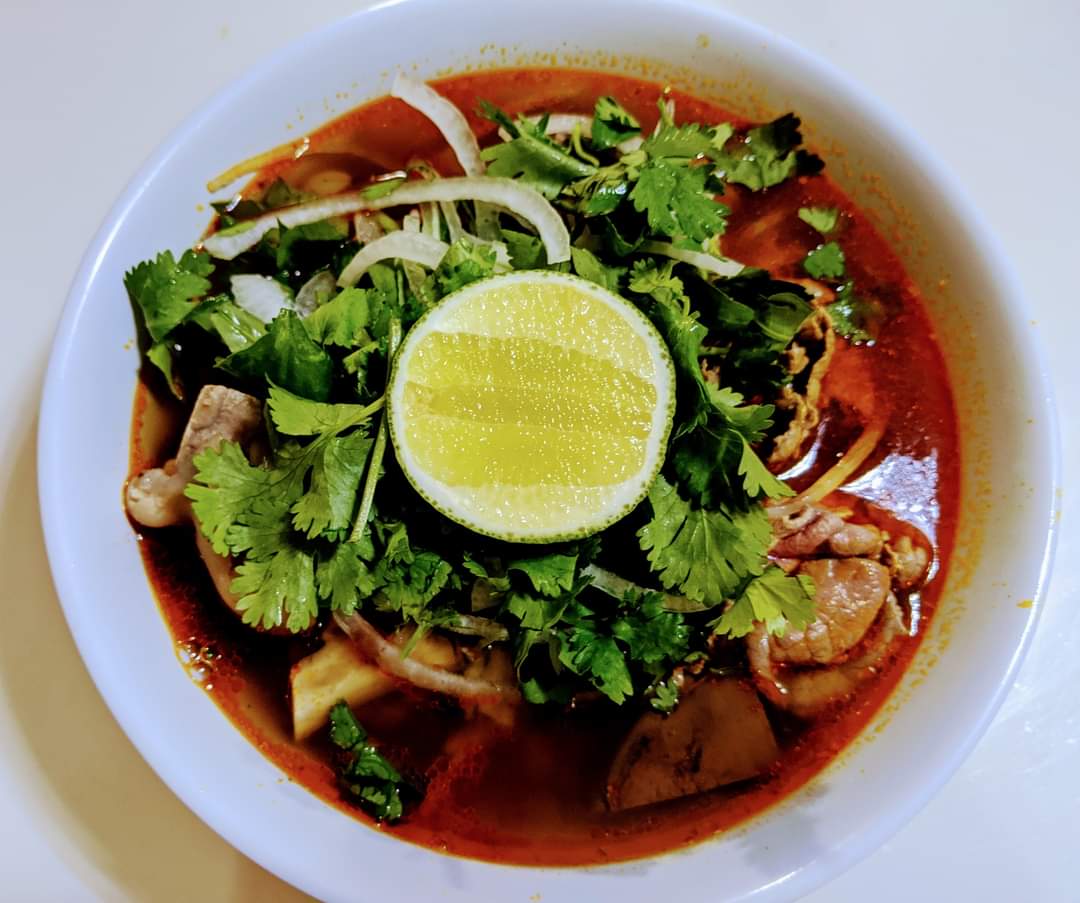 Order Spicy Rare Steak Noodle Soup- Bun bo hue thit tai khong food online from Tuyet Mai store, San Francisco on bringmethat.com