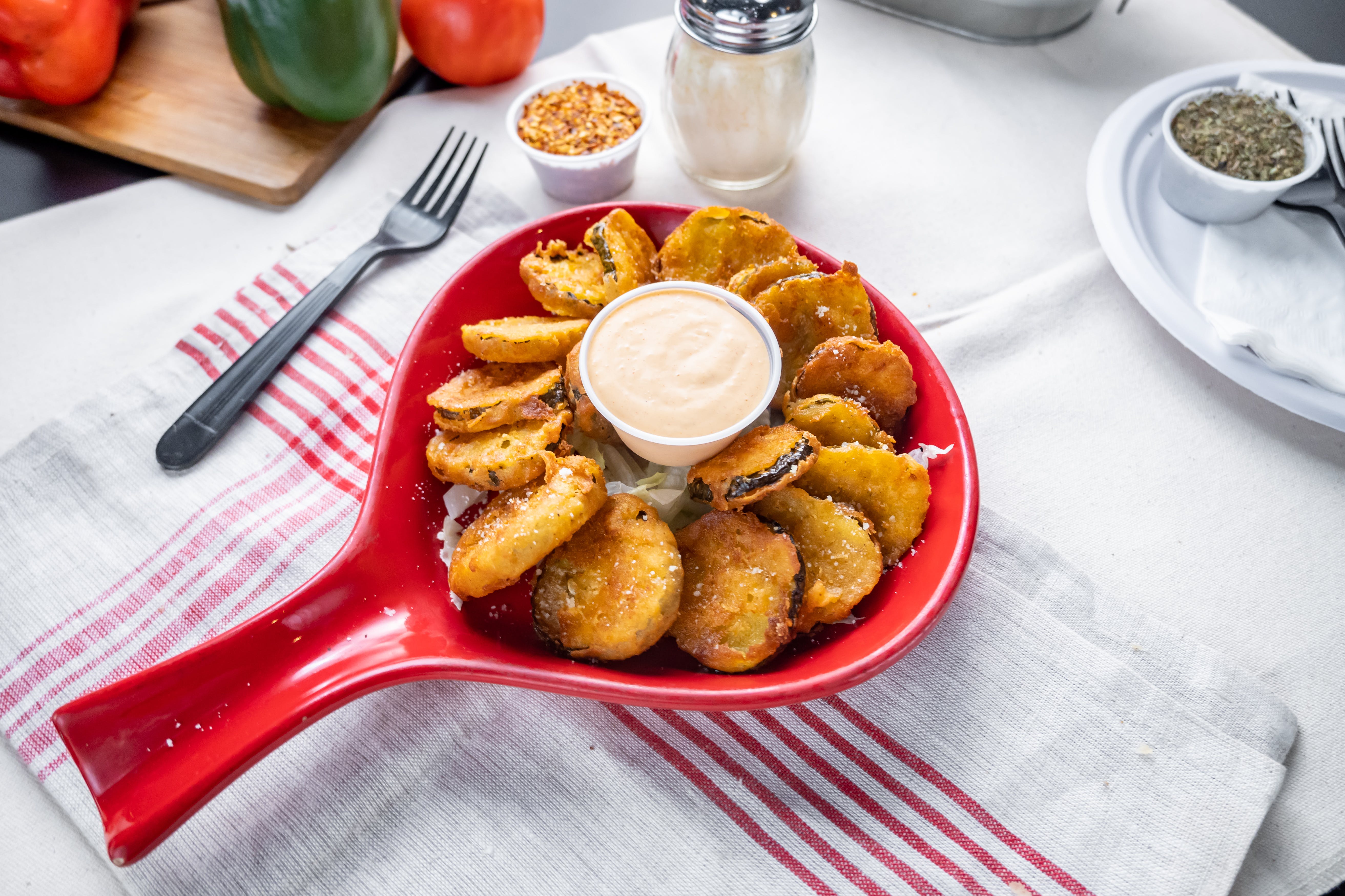 Order Fried Pickles - Appetizer food online from Bourbon & Brews store, Paulsboro on bringmethat.com