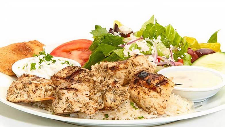 Order Grilled Chicken Kebob Feast food online from Taziki Mediterranean Café store, Suwanee on bringmethat.com